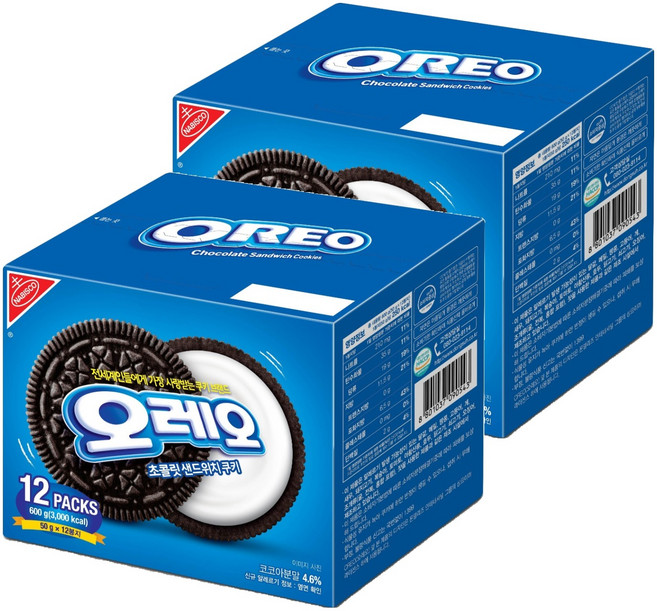 동서 오레오 화이트 샌드위치 쿠키, 600g, 2개