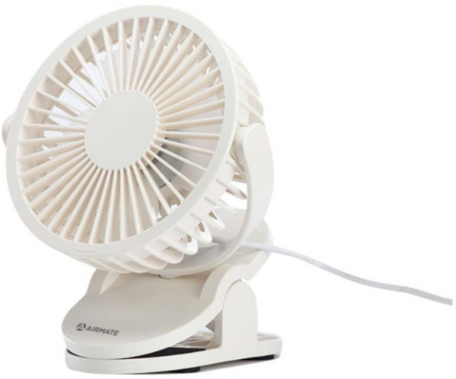 AIRMATE 艾美特 USB桌/夾兩用風扇, UD201, 米白色