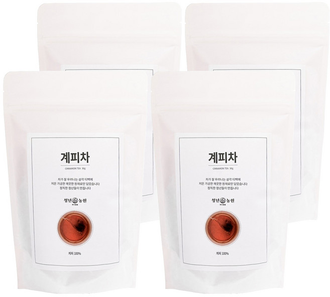 청년농원 저온가공 계피차 삼각티백, 1g, 50개입, 4개