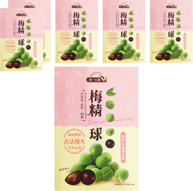 統一生機 梅精球, 60g, 6盒