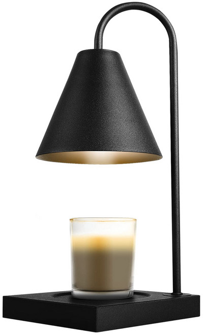 北歐極黑大理石融燭燈 可調光, 黑色