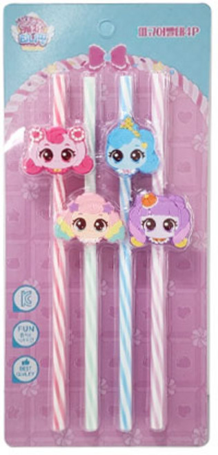 르번 아동용 새콤달콤 캐치티니핑 피규어 빨대
