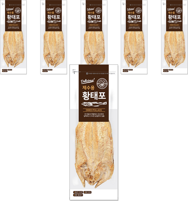 해맑은푸드 제수용 황태포, 70g, 6개