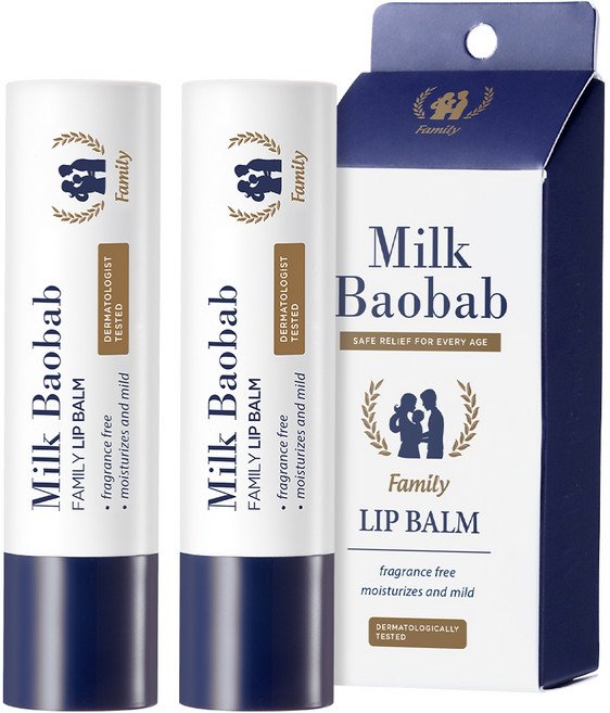 밀크바오밥 패밀리 립밤, 무향, 3.5g, 2개