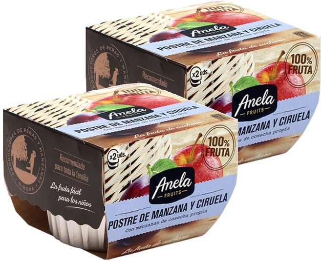 아넬라 과일퓨레 생푸룬 2p, 혼합맛(사과/생푸룬), 200g, 2개