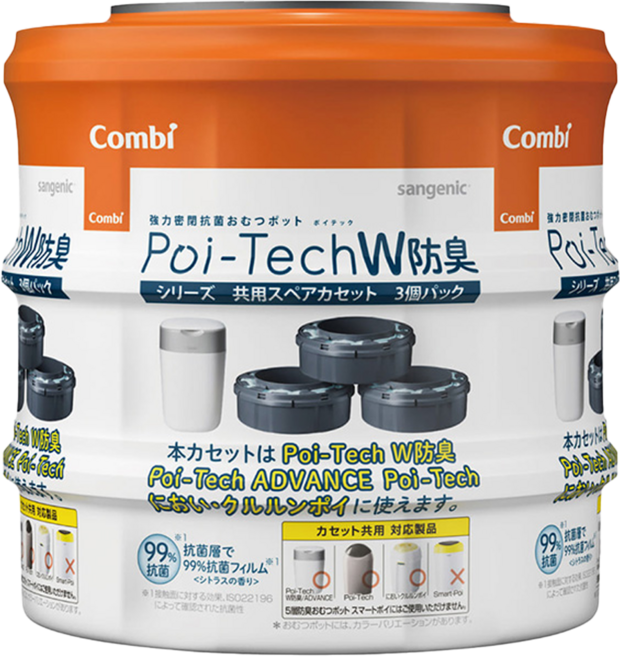 Combi 康貝 Poi-Tech雙重防臭尿布處理器膠捲 3捲, 1組