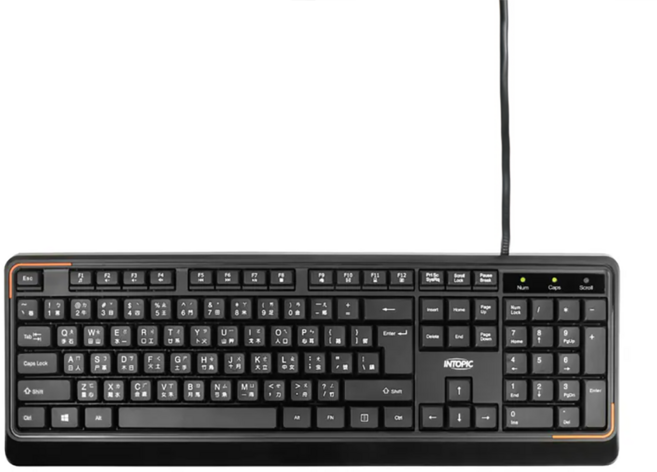 INTOPIC 廣鼎 KBD-101 低噪多媒體有線鍵盤 防水 輕薄耐用 104鍵