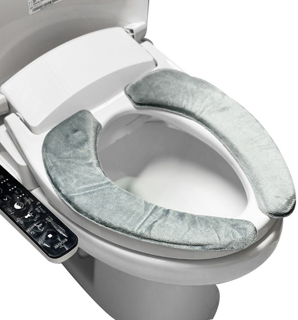 메모리폼 극세사 변기커버 L, 그레이, 1개