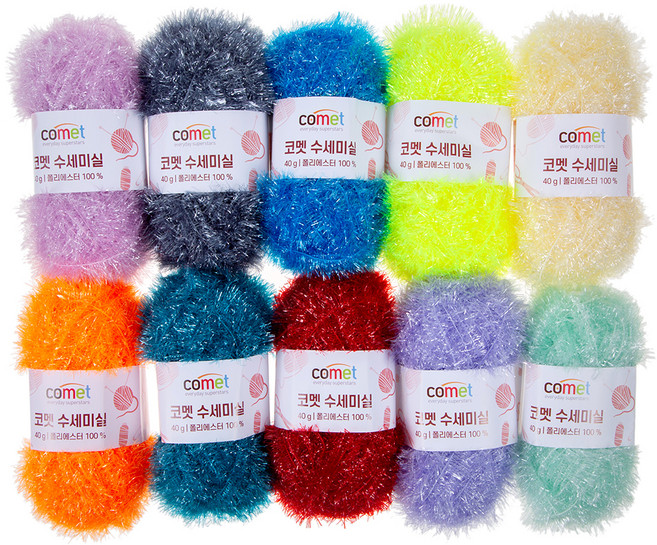 코멧 수세미실 10종 세트, 혼합색상, 1개