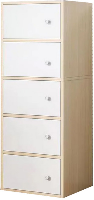 鬥櫃5格30 090-KC, 拉絲橡木+白, 5個