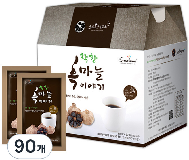 스트로아일랜드 착한흑마늘이야기 흑마늘즙, 60ml, 90개
