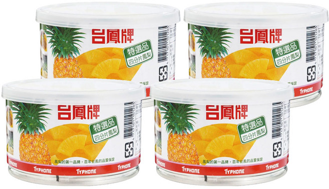 台鳳牌 四分片鳳梨, 227g, 4罐