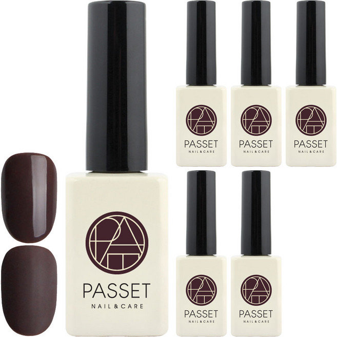 PASSET 美甲彩色凝膠指甲油, BA001, 10ml, 6個