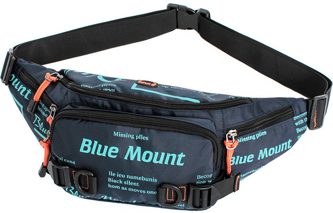 블루마운트 캐주얼 방수 등산 힙색 슬링백, 네이비
