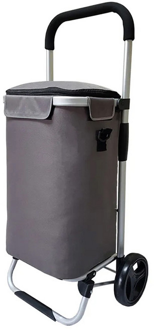 U-CART 優卡得 日式鋁製摺疊購物車 LF508MF-2A 輕便款 45 x 34 x 97cm 2.1kg, 灰色 + 黑色 + 銀色, 1個
