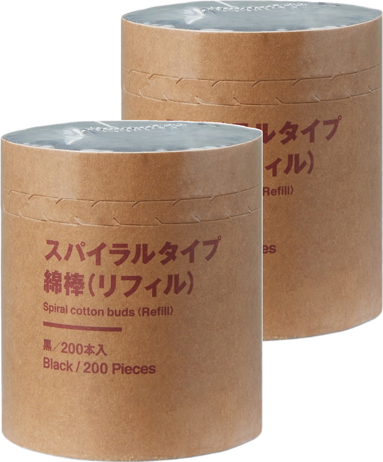 MUJI 無印良品 棉棒 補充用 黑色, 200支, 2組