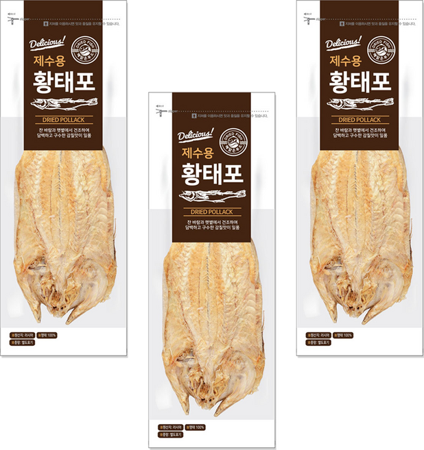 해맑은푸드 제수용 황태포, 60g, 3개