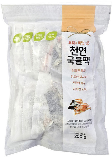 해심 꽃게 천연국물팩, 200g, 1개