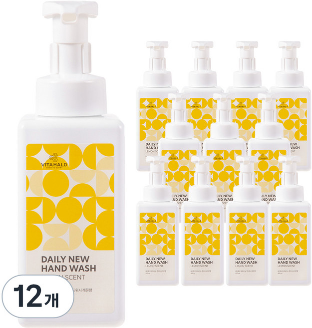 비타할로 데일리뉴 핸드워시 레몬향, 490ml, 12개