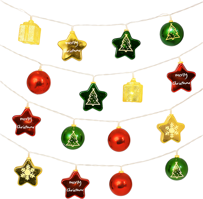 半島良品 聖誕佈置燈串 電池款 立體, 禮物盒, 1個