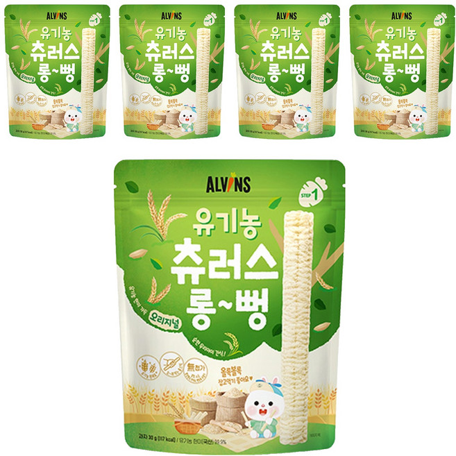 ALVINS 愛彬思 孩童長條吉拿棒 Step1, 原味, 5包