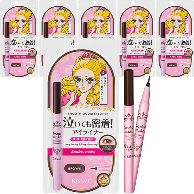 히로인메이크 스무스 리퀴드 아이라이너 N 0.4ml, 브라운, 6개