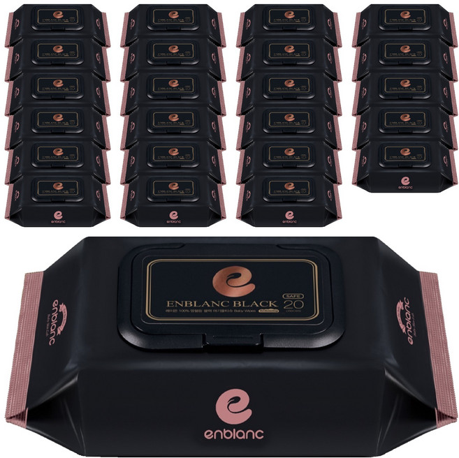 앙블랑 세이프 블랙 라이트 캡형, 78g, 20매, 24개