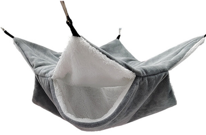 펫플로우 슈가글라이더 해먹 포근한 햄스터 집 XL, 그레이, 1개