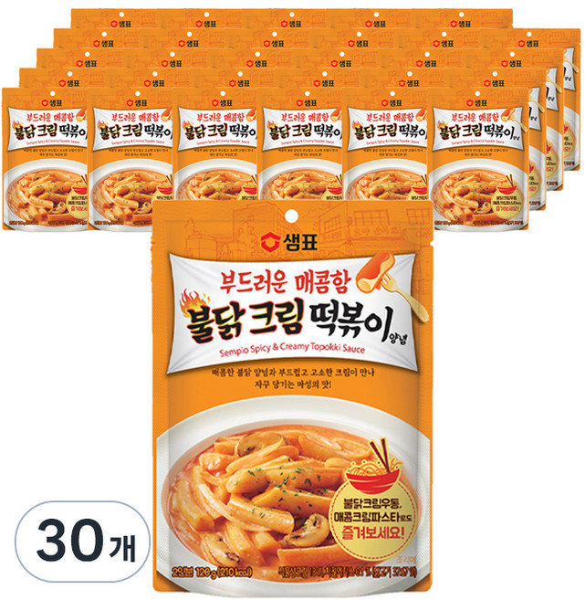 샘표 부드러운 달콤함 불닭크림 떡볶이양념, 120g, 30개