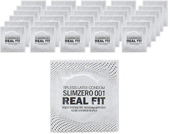 슬림제로 001 리얼핏 콘돔, 1개입, 200개
