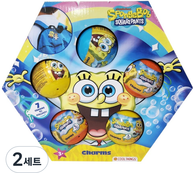 스폰지밥 다이아몬드팩 캡슐피규어 키링 세트 랜덤발송, 2세트