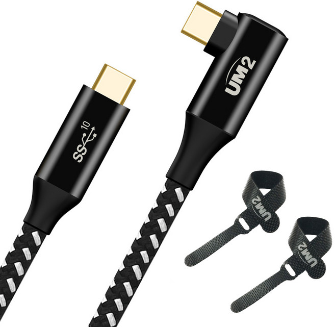 유엠투 C to C PD 100W 고속 충전 케이블 UMCA-CL100W, 블랙, 1개, 2m