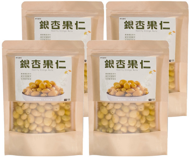 伊貝果然 銀杏果仁, 4個, 100g