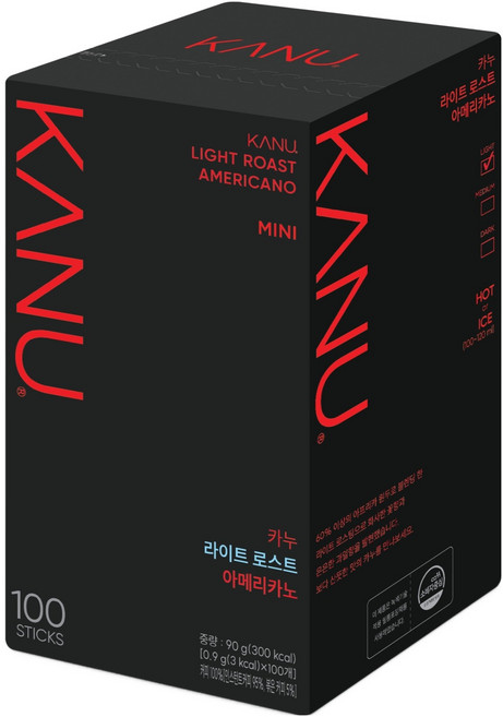 카누 미니 라이트 로스트 아메리카노 커피믹스, 900mg, 100개입, 1개