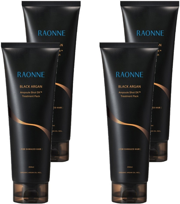 라온느 블랙 아르간 고영양 극손상모 복구 미용실 단백질 트리트먼트 헤어팩, 250ml, 4개