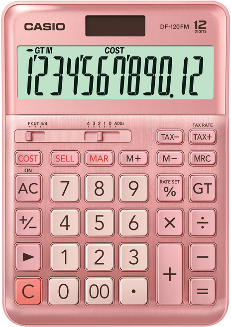 카시오 일반 계산기 DF-120FM, 핑크, 1개