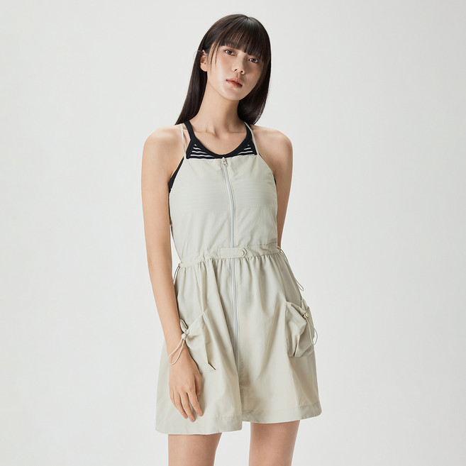 미쏘 여성용 스트링 벌룬 나일론 미니 원피스