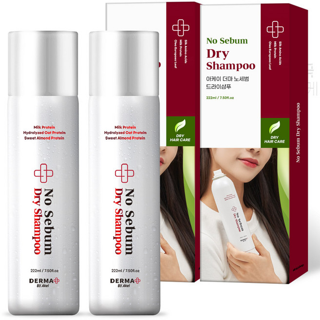 아케이 노세범 헤어 드라이샴푸 프레쉬 우디머스크향, 222ml, 2개