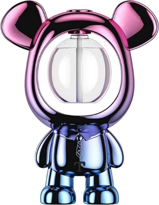 小熊自動噴香機 定時香水機 香氛機 香薰機 辦公室廁所空氣清新機 臥室擴香機 精油機 不含精油瓶 12.1 x 15.7cm, 電鍍漸層, 55ml, 1個