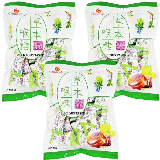 Chiao-E 巧益 草本風味喉糖, 120g, 3袋