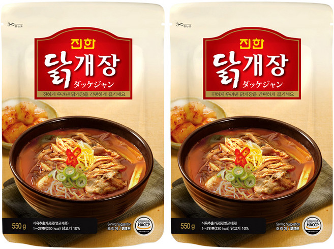 진한식품 진한 닭개장, 550g, 2개