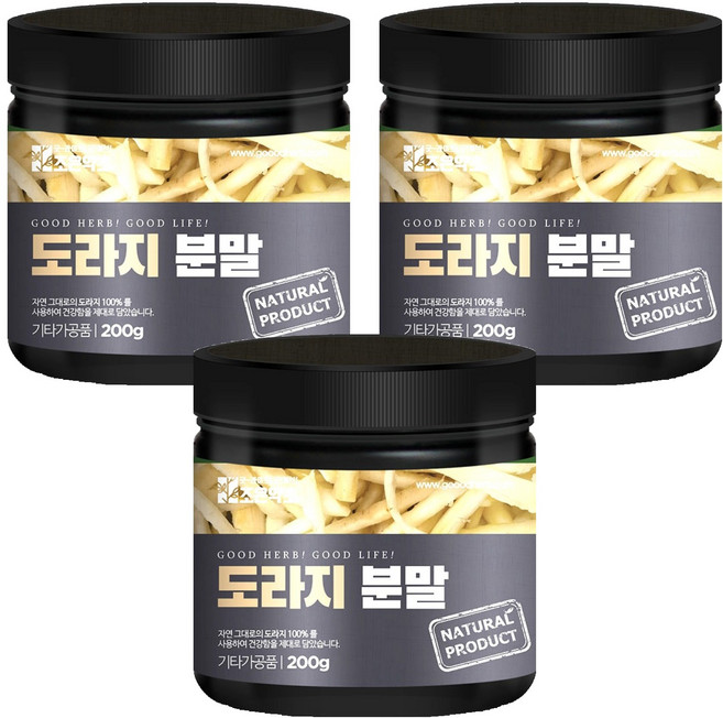 조은약초 도라지 분말, 3개, 200g