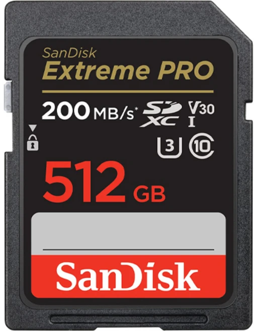SanDisk 晟碟 Extreme Pro SDXC V30 U3 UHS-I 200MB/s 記憶卡, 512GB, 1個