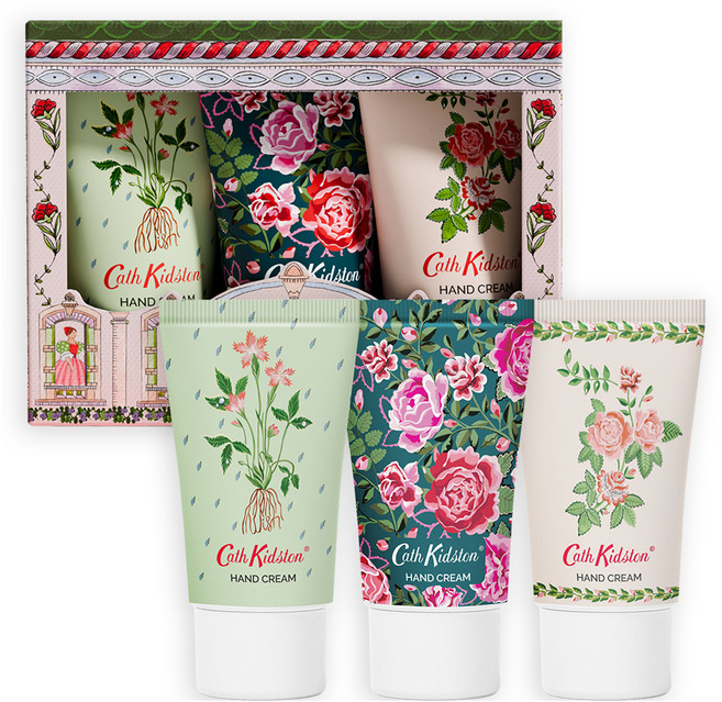 Cath Kidston 野玫瑰與皇后護手霜三件組護理套組, 1套
