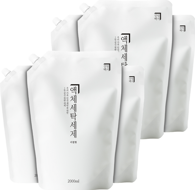 살림백서 드럼 일반겸용 액체 세탁세제 리필, 2L, 6개