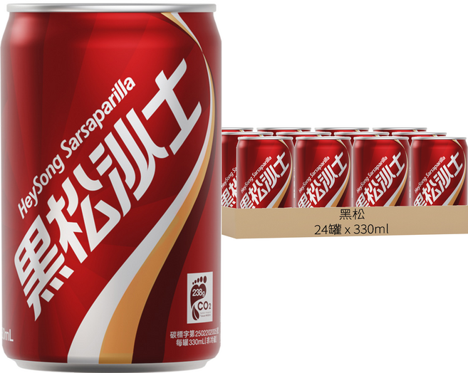 黑松 沙士, 330ml, 24罐
