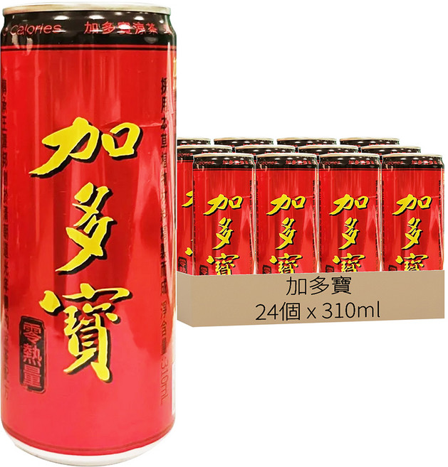 加多寶 涼茶 零熱量, 24個, 310ml