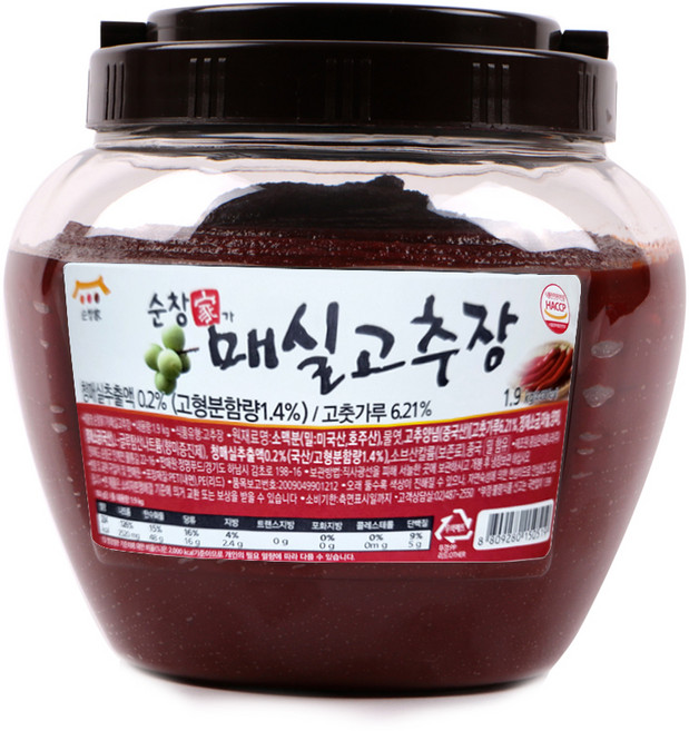 SUNCHANGGA 梅子辣椒醬, 1.9kg, 1罐