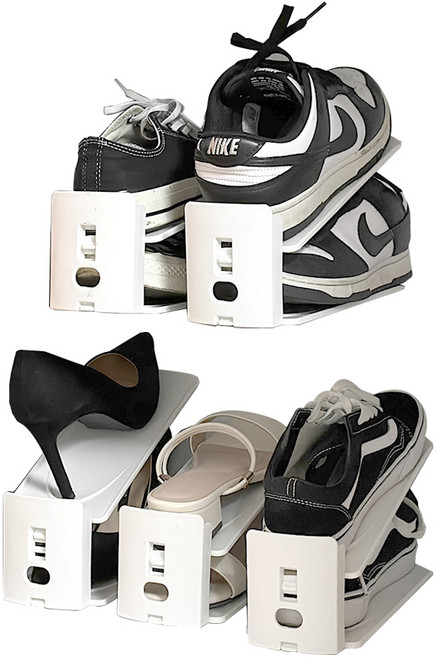 모나코올리브 3단 높이조절 신발 정리대, 화이트, 5개