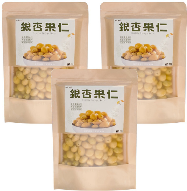 伊貝果然 銀杏果仁, 3個, 100g